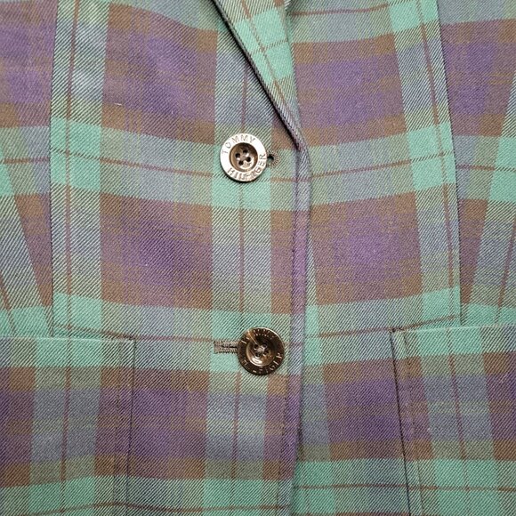 Tommy Hilfiger Plaid Blazer Sz 10 Boss Lady Vibe - Picture 7 of 14